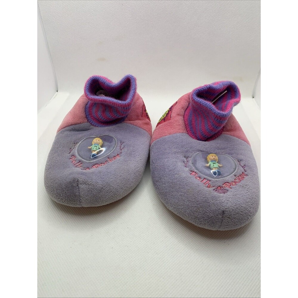 90s Polly Pocket With Tiny Doll Pink & Purple House Slippers Girl's Size 7-8